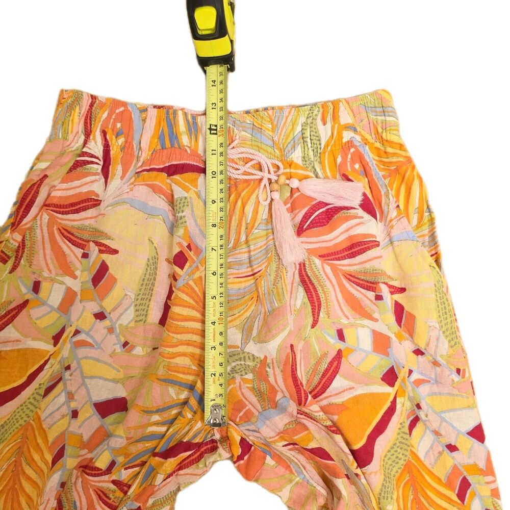 C&C California Women's Linen Wide Leg Palazzo Pants Tropical Print Size Medium - Picture 4 of 8